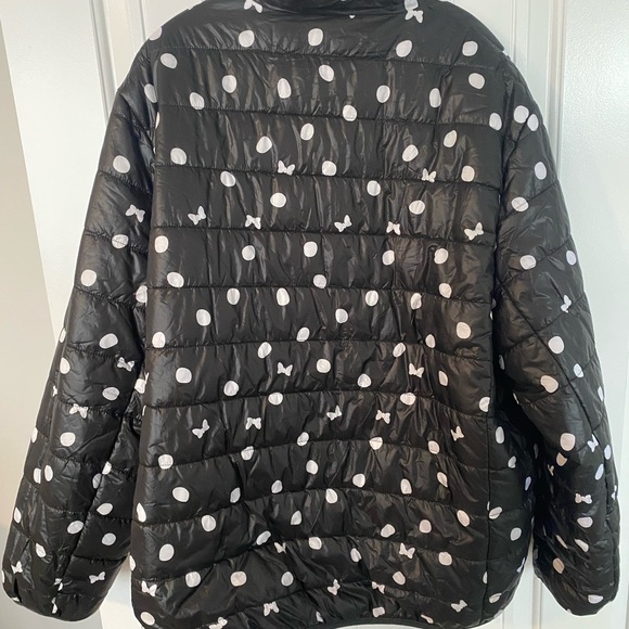 Disney Black Puffer Jacket with White Polka Dots - Picture 2 of 6